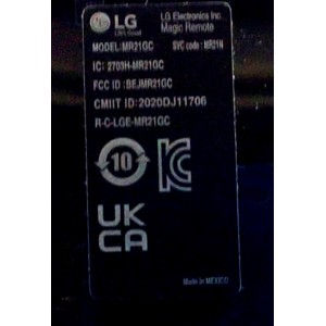 CONTROL REMOTO ORIGINAL MAGIC PARA TV LG  SMART / MICROFONO / COMANDO DE VOZ  / NUMERO DE PARTE MR21GC / R-C-LGE-MR21GC / BEJMR21GC / 2020DJ11706 / MODELOS AN-MR21GC / NANO99 / NANO90 / NANO85 / NANO80 / NANO75